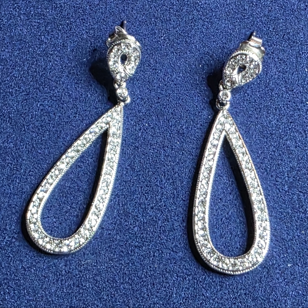Nadri Silver Crystal Drop Earrings 627